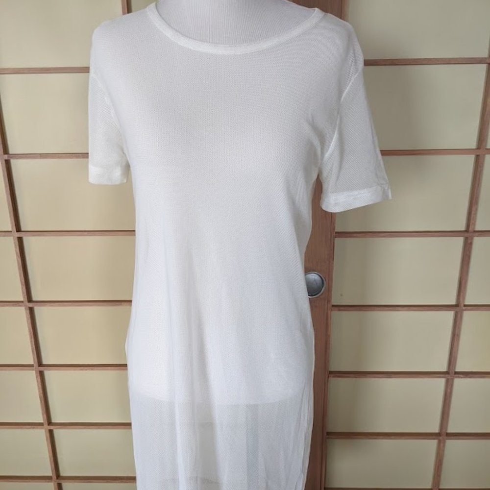Women see through white beach/ Pool Dress Size S
